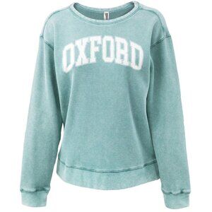 OXFORD arched Ole Miss Classic Women's Mini Waffle Crew AQUA